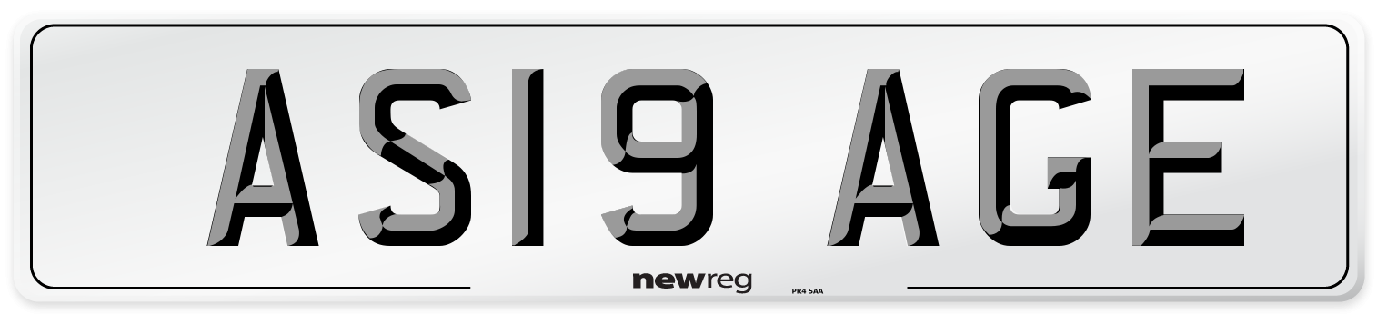 AS19 AGE Number Plate from New Reg